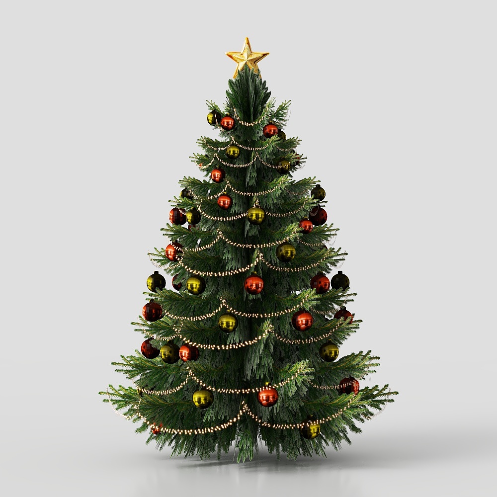 Enchanting Low-Poly Christmas Tree 3D model