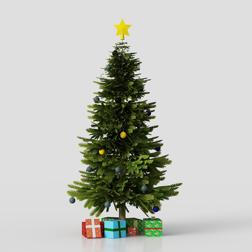 Charming Low-Poly Christmas Tree 3D model