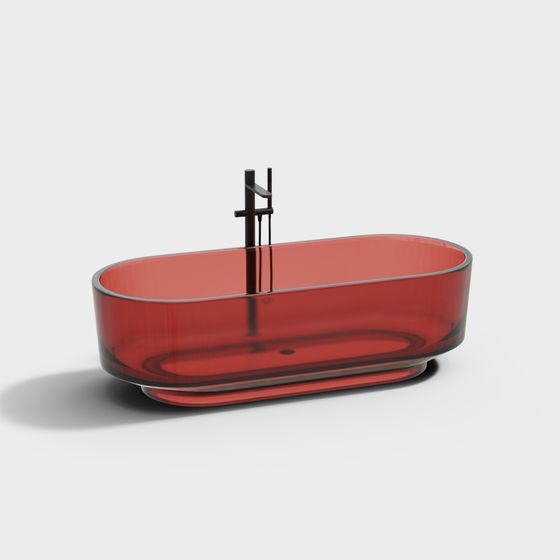 Elegant Floating Bathtub 3D model for Modern Spaces