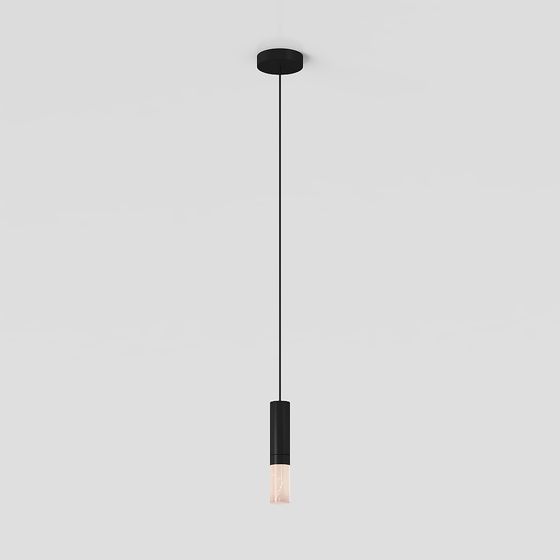 Chic Black and Pink Marble Pendant Light 3D model