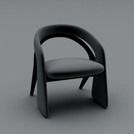 Streamlined Black Chair 3D model