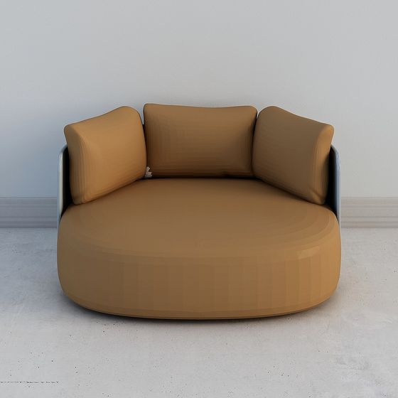 Elegant Round Sofa 3D Model Design