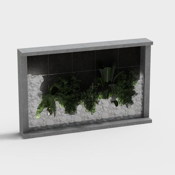 Trendy Urban Green Wall 3D Model