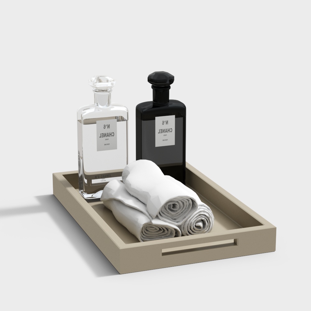 Bathroom Soap Bottle and Hand Towel Decor
