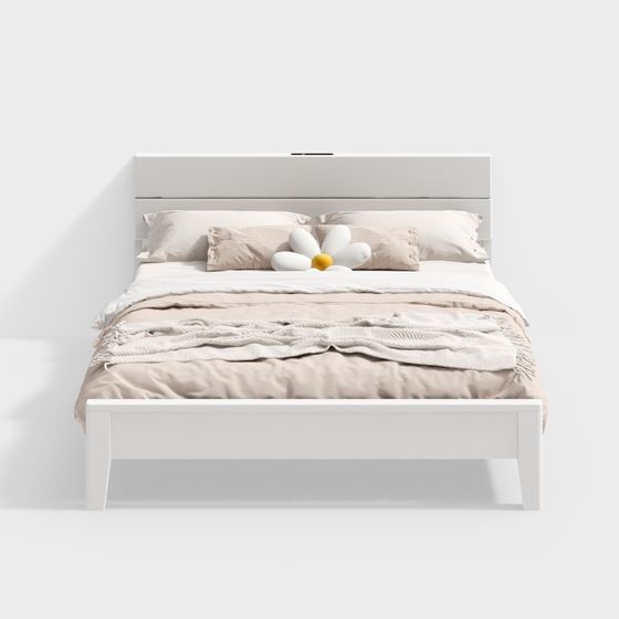 Elegant 3D Bed Frame Model for Modern Interiors