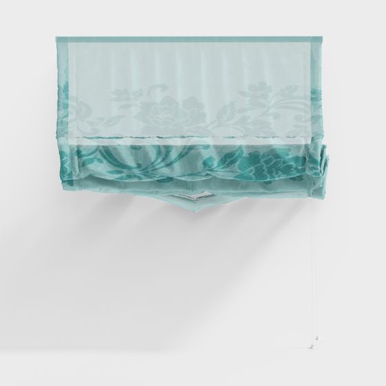 Floral Voile Roman Shade 3D Model
