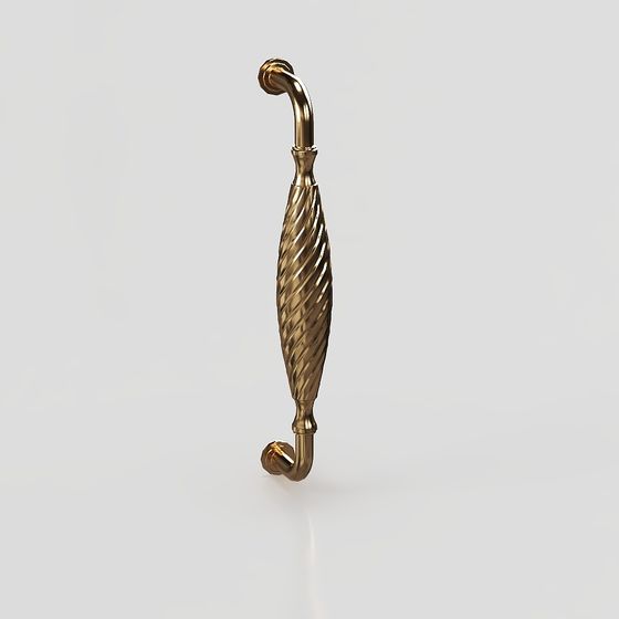 Elegant Gold Spiral Handle 3D model