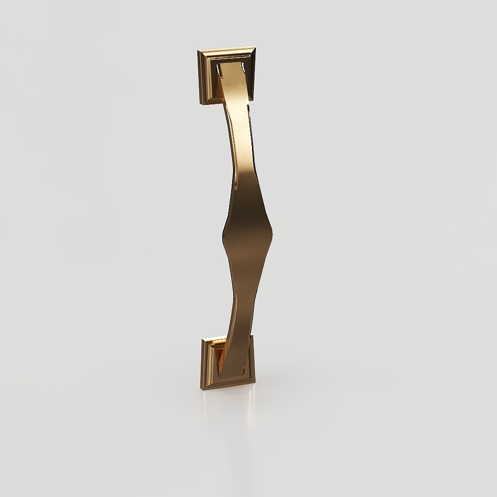 Elegant Golden Handrail 3D Model – Low-Poly Modern Design
