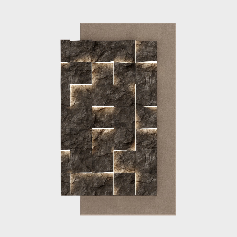 Rock Wall 3D Model – Low-Poly Textured Stone Surface
