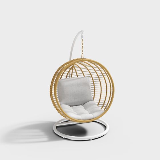 Elegant Low-Polygon Hanging Chair 3D model