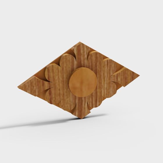 Wooden Flower Decoration 3D model for Creative Projects
