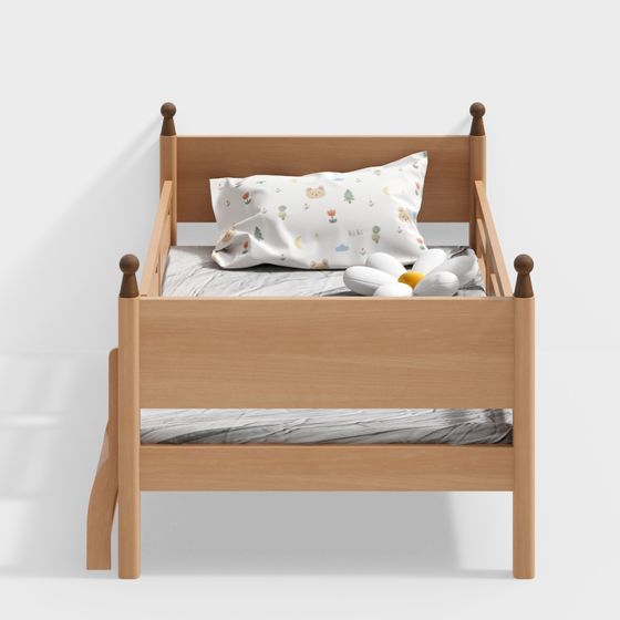 Delightful Kids Bed 3D model for Creative Spaces