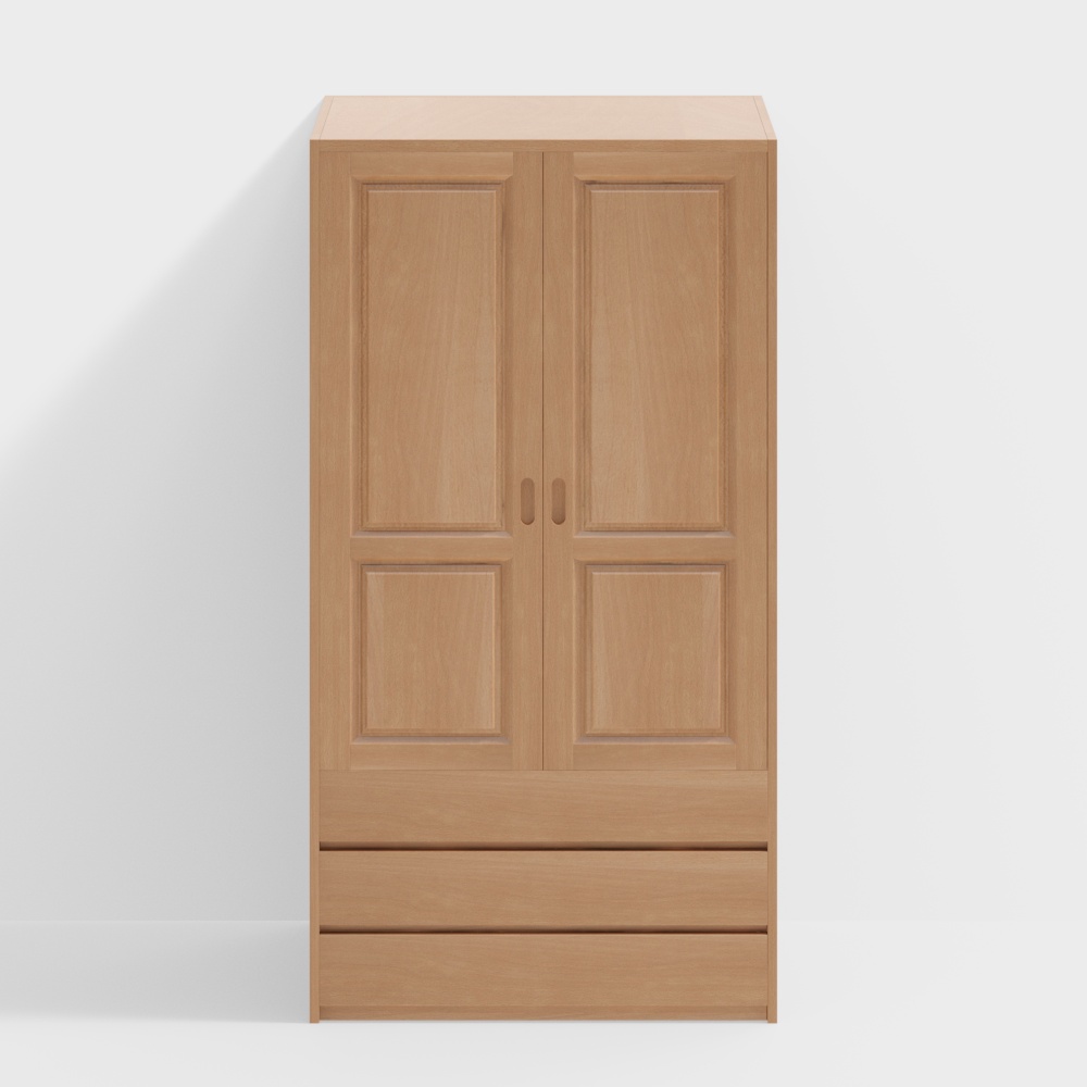Beech Wardrobe | Two-door Wardrobe - Natural Wood Color