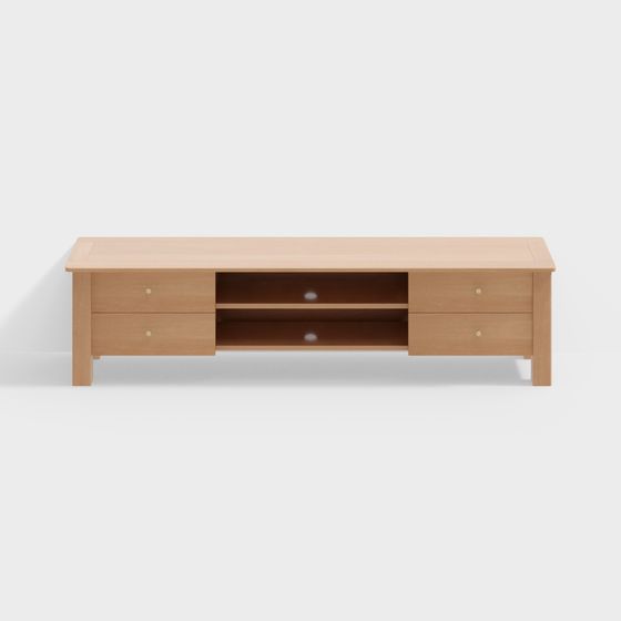 Minimalist TV Cabinet 3D model for Modern Interiors