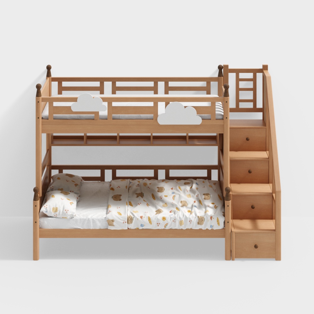 オスロラダーキャビネット本棚 - 自然木の色