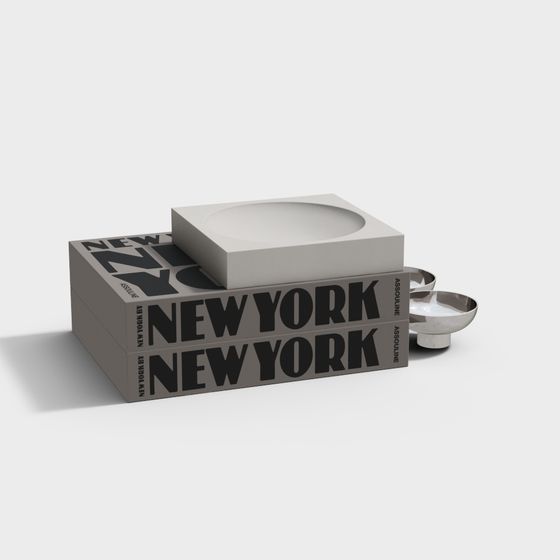 New York Bookshelf 3D model for Creative Projects