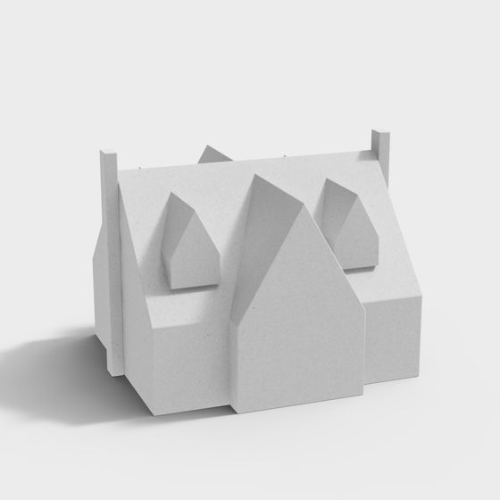 Futuristic Low Poly House 3D model