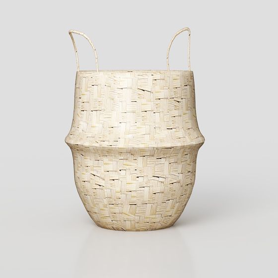 Handwoven Basket 3D Model Inspired by African Craftsmanship