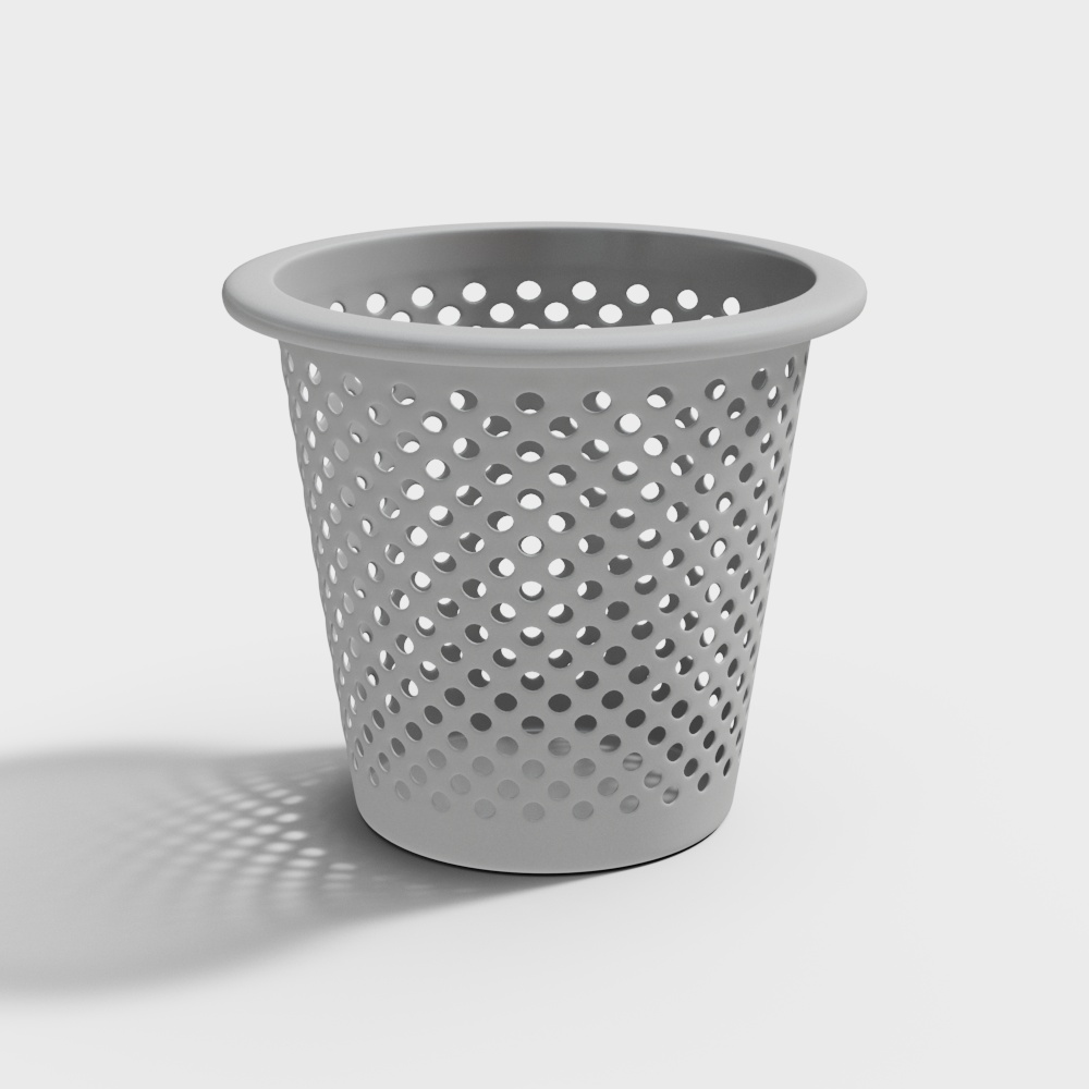 White Hollow Trash Can