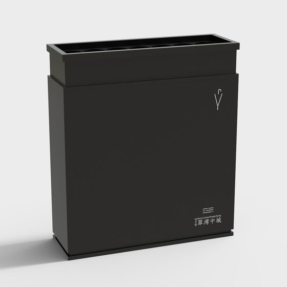 Stylish Low-Polygon Trash Can 3D Model