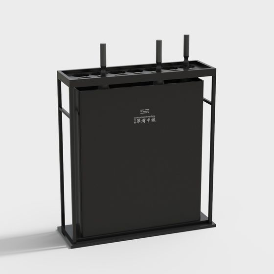 Elegant Low-Poly Umbrella Stand 3D model for Modern Living