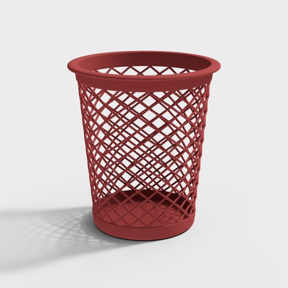 Stylish Grid Trash Can 3D model