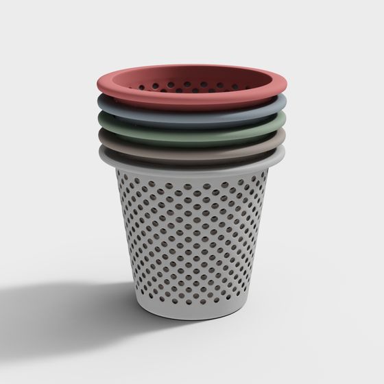 Colorful Stacked Hollow Planter 3D model