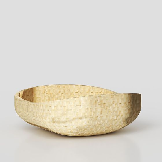 Handcrafted Bamboo Basket 3D model