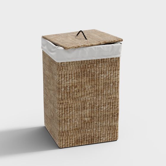 Woven Laundry Basket 3D model