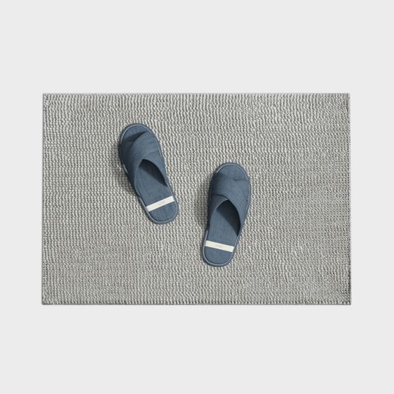 Blue Slippers on Gray Carpet 3D model