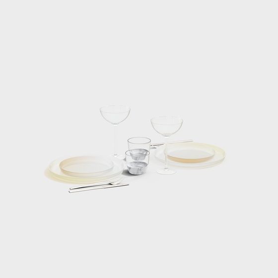 Elegant Tableware 3D model - Dining Table Art