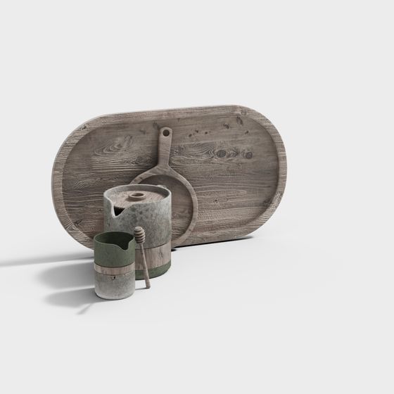 Rustic Low-Poly Country Scene 3D Model