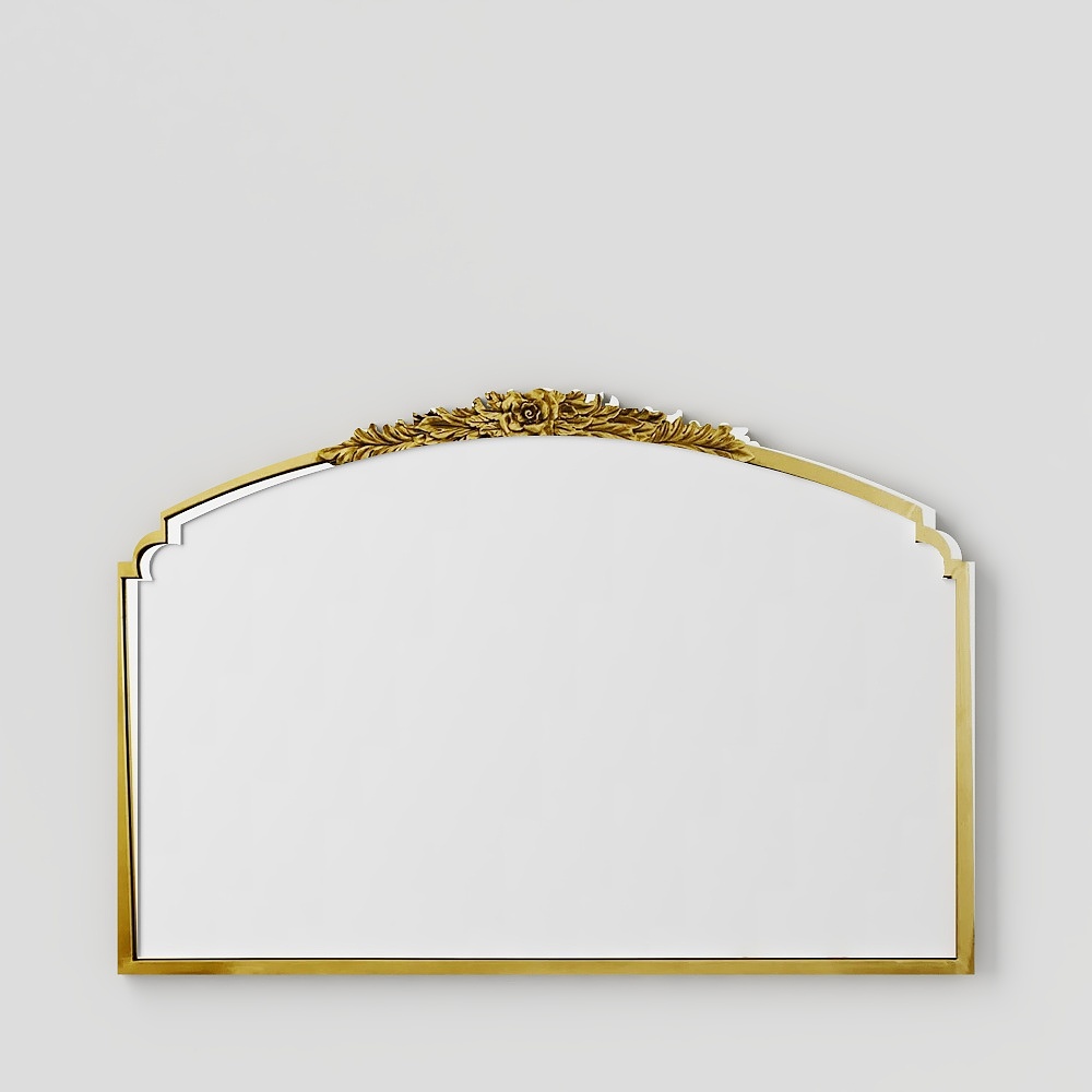 Elegant Golden Arched Mirror 3D model