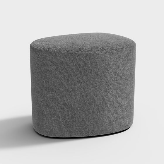 Sleek Rounded Stool 3D model for Modern Interiors