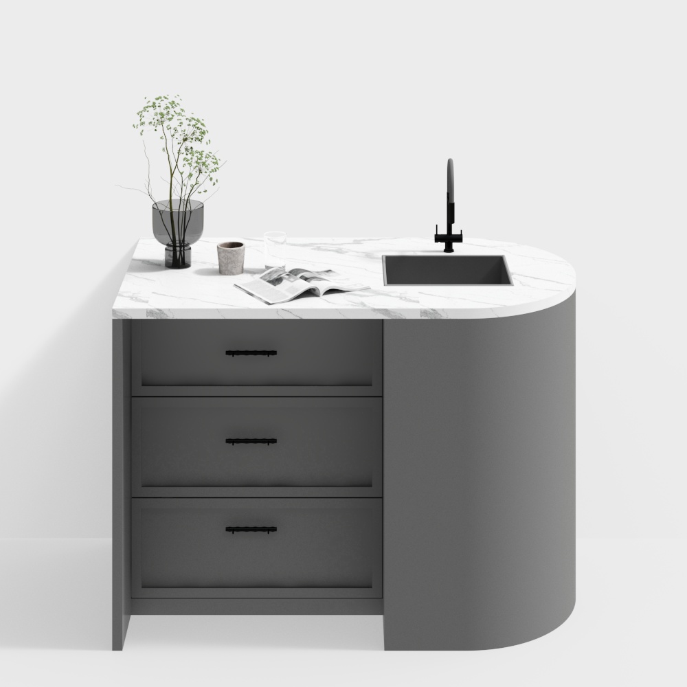 Insel-Bar-Tisch mit Waschbecken