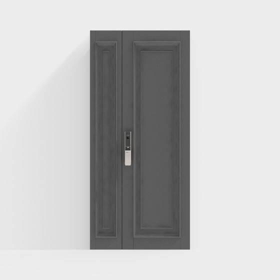 Stylish Low-Poly Grey Door 3D model for Modern Interiors