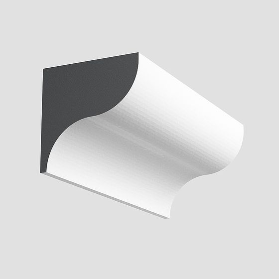 White Corner Line 3D Model for Interior Finishing