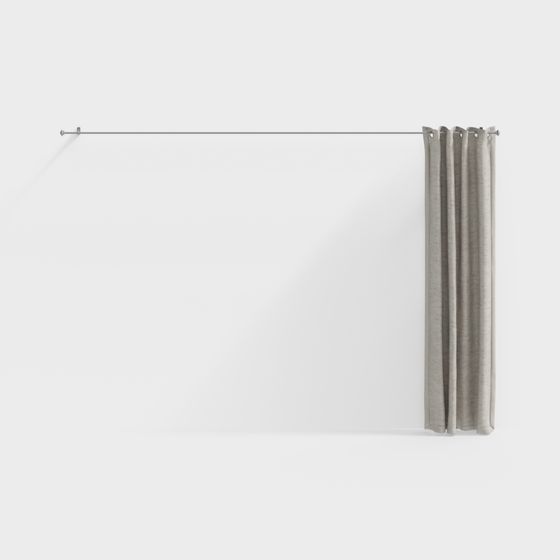 Minimalist Curtain Rod 3D model for Modern Interiors