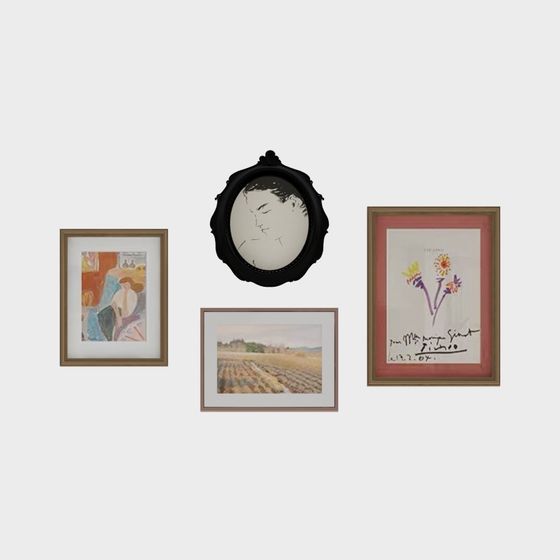 Vintage Picture Frame Set 3D model