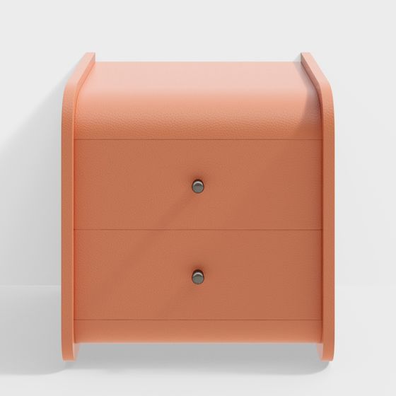 Orange Leather Nightstand 3D model