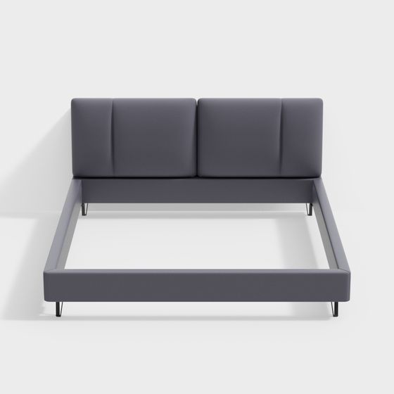 Modern Minimalist Low-Poly Bed Frame 3D model