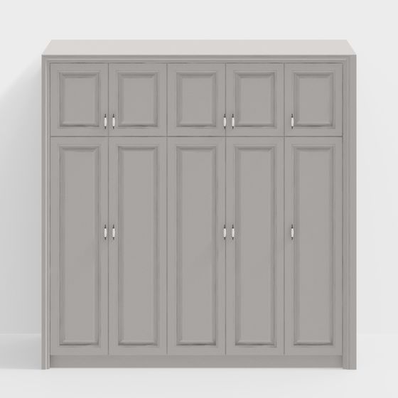 Elegant Low-Poly Wardrobe 3D model