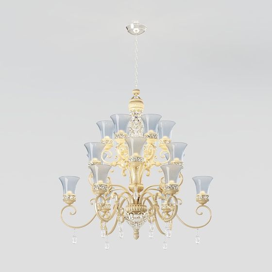 Charming Low-Poly Chandelier 3D model