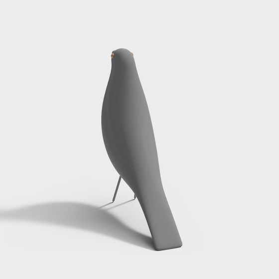 Elegant Bird Low-Poly 3D Model