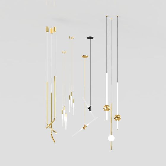 Suspended Art Chandelier 3D model