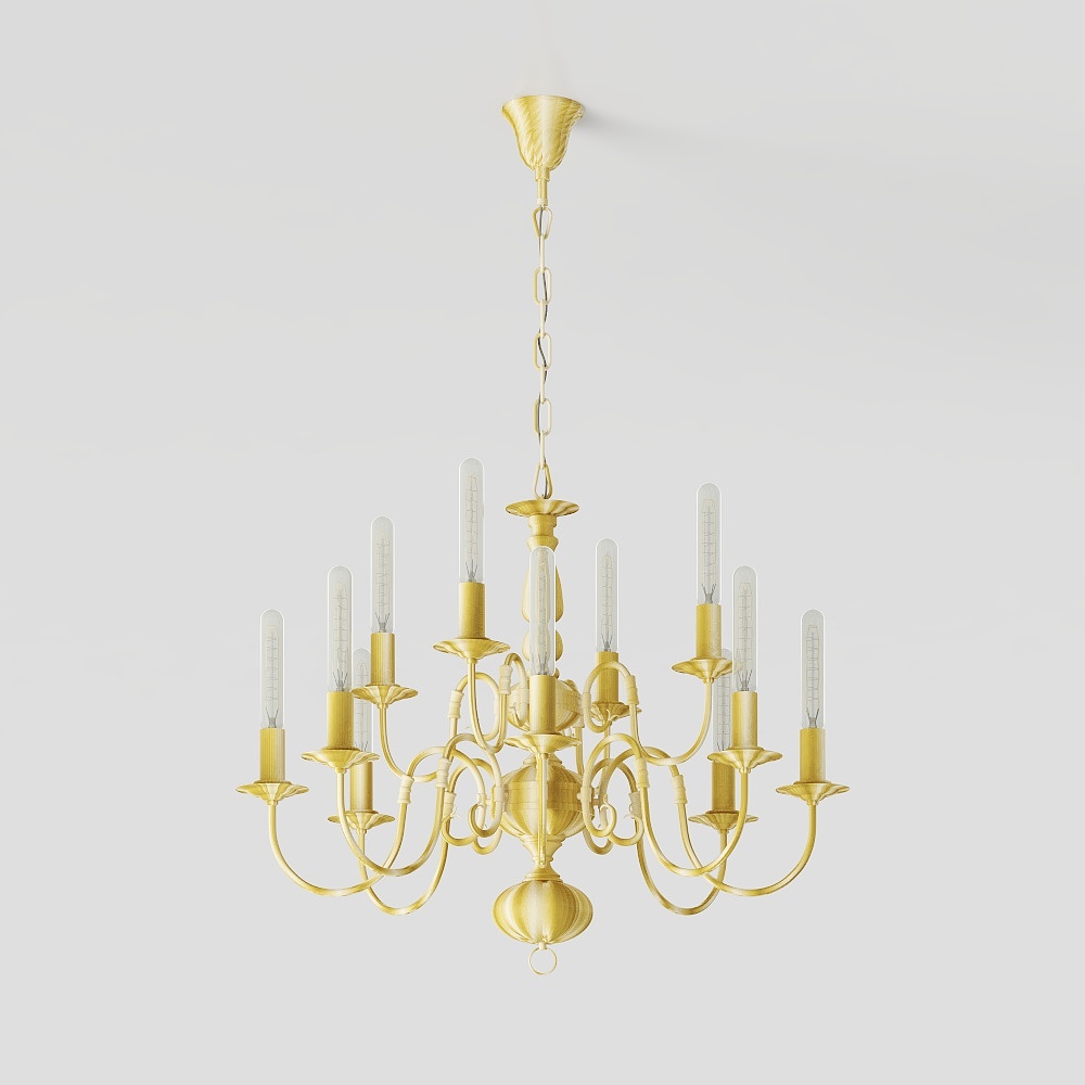 โคมไฟระย้า+เทียน+หลอด+หลอดไฟ+สองชั้น