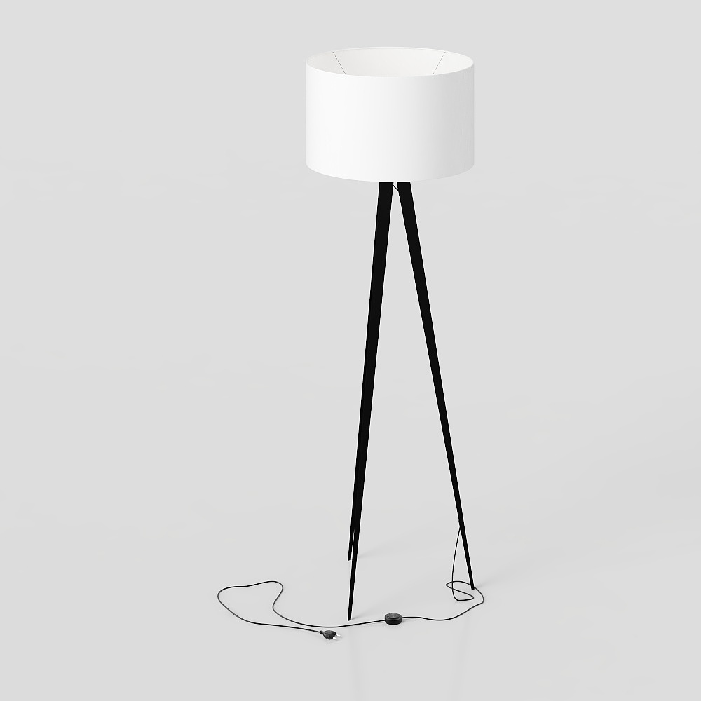 LAMPADAR NEGRU/ポリエステルと金属の三脚ウッド