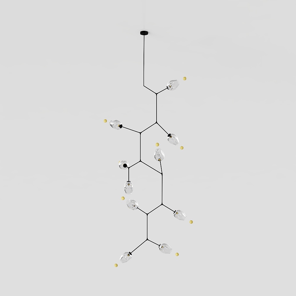 GLOBE+GLASS+LIGHT+VERTICAL+11+BULBS+TRANSPARENT