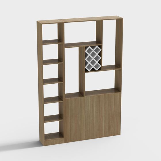 Elegant Low-Polygon Bookshelf 3D Model