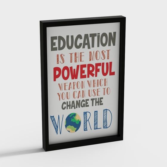 Vibrant Education Poster 3D Model for Design Projects